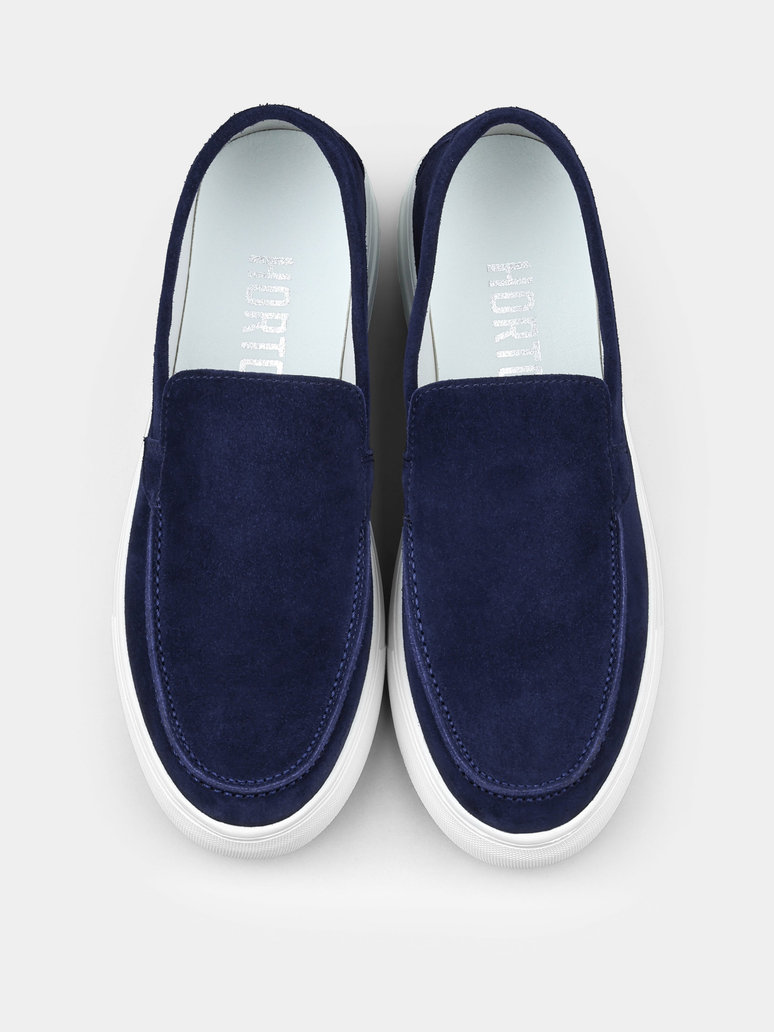 Granatowe Zamszowe Loafersy Spectrum