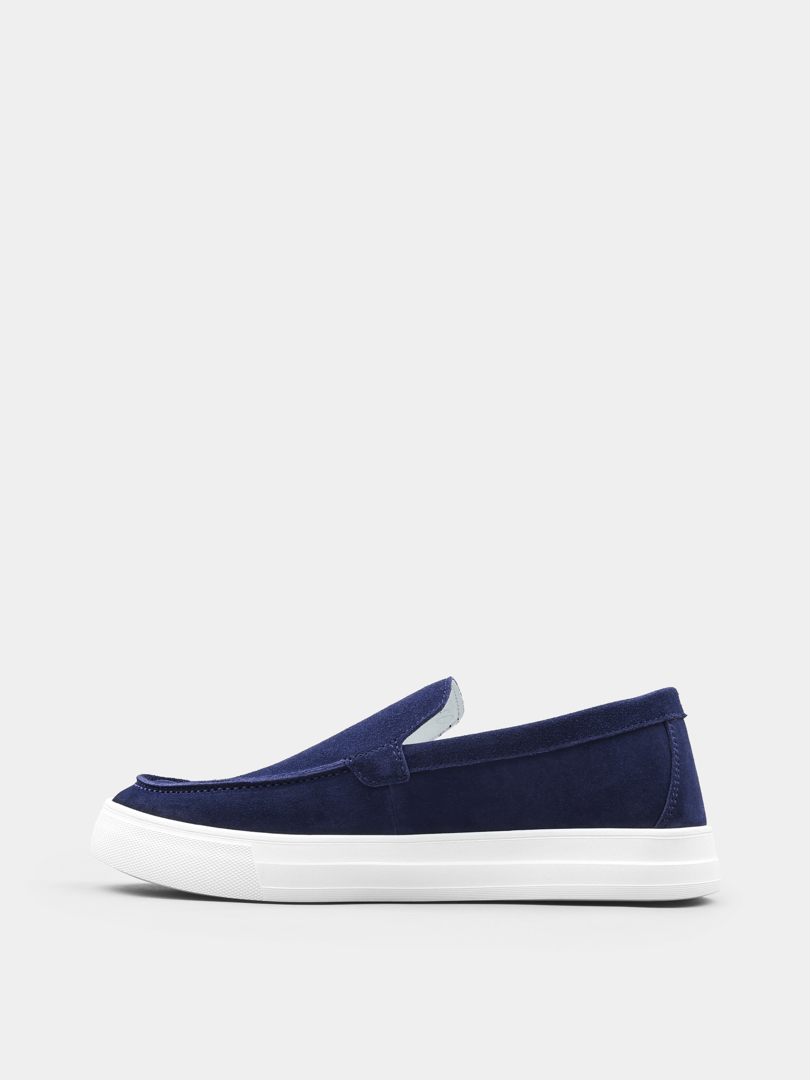 Granatowe Zamszowe Loafersy Spectrum