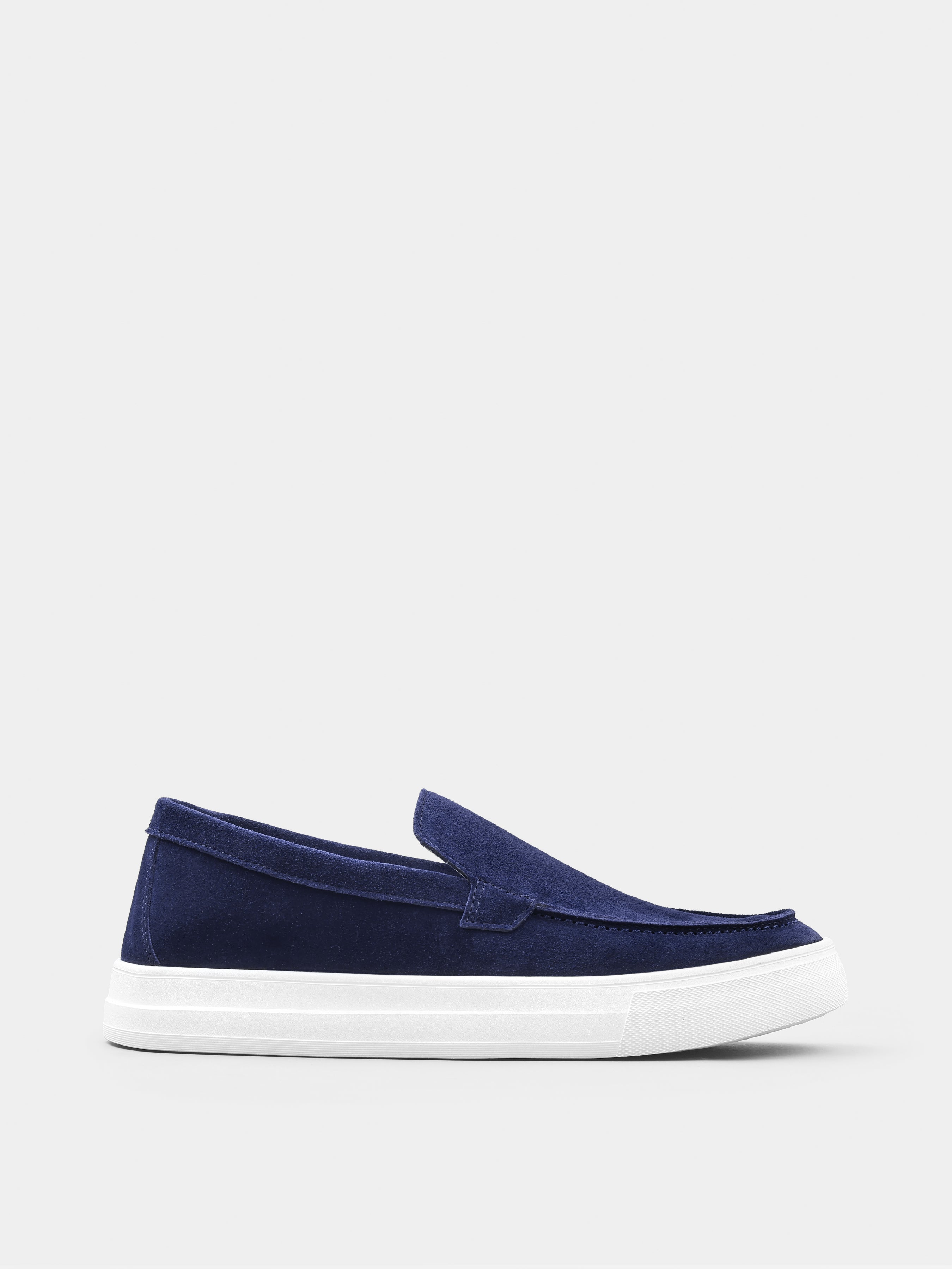 Granatowe Zamszowe Loafersy Spectrum