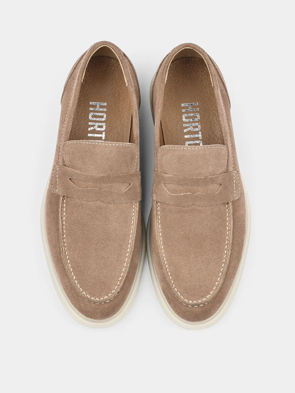 Beżowe Zamszowe Loafersy Prospero