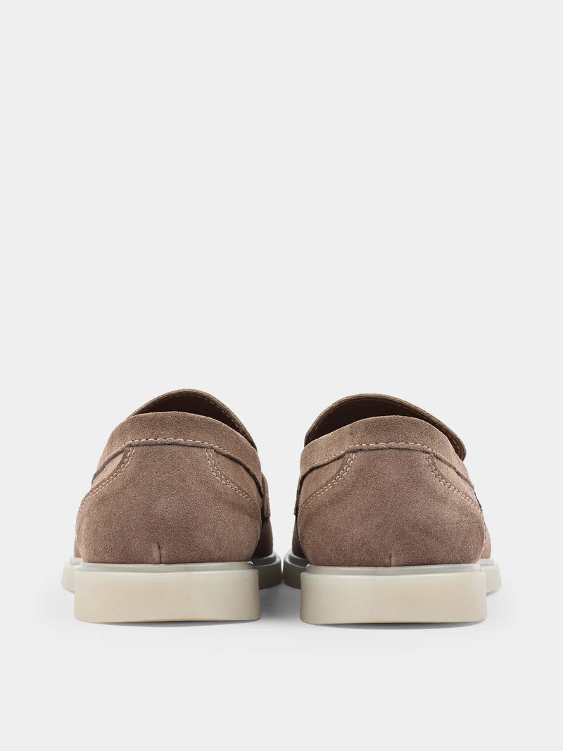 Beżowe Zamszowe Loafersy Prospero