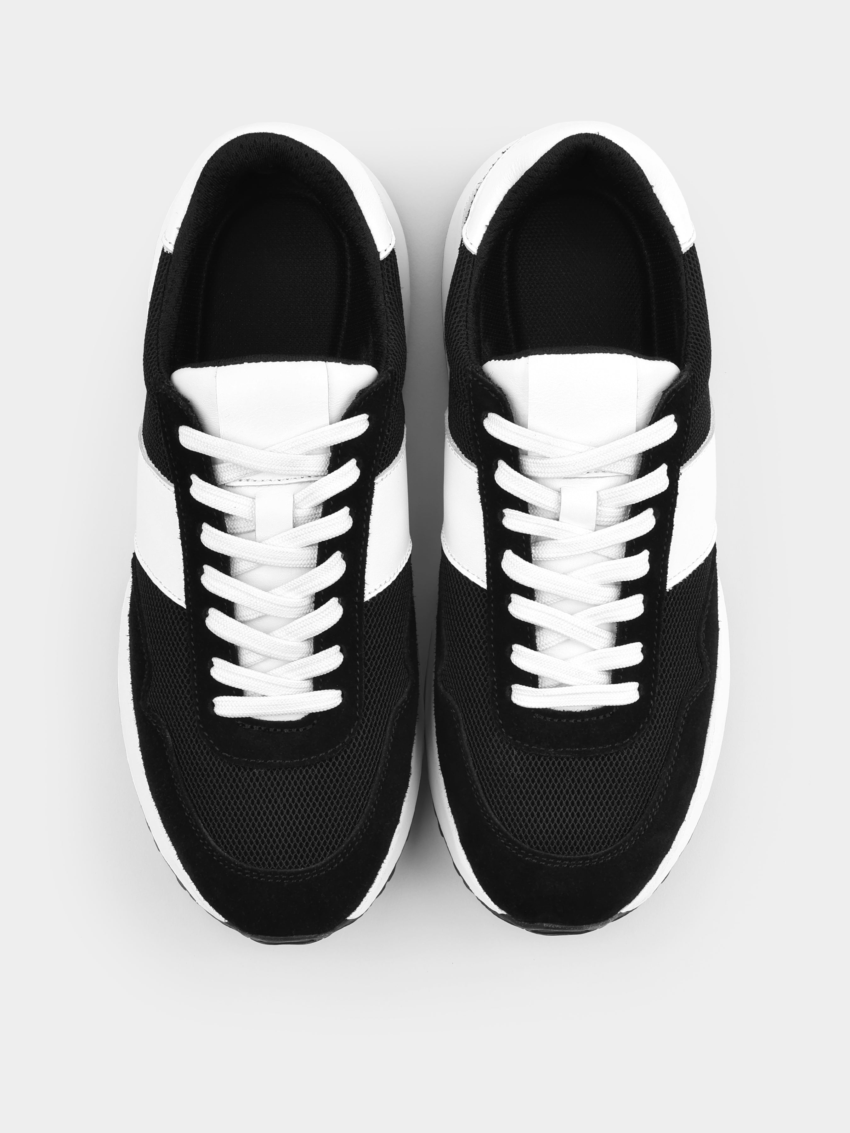 Czarno-Białe Zamszowe Sneakersy Lasciare