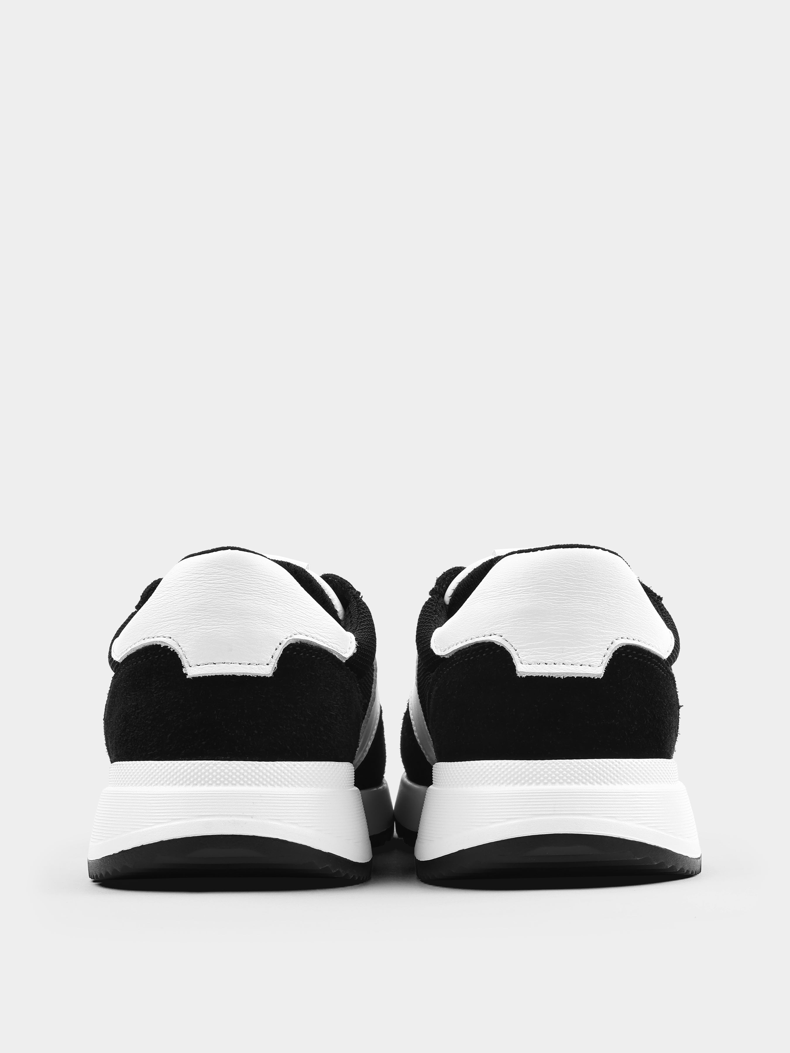 Czarno-Białe Zamszowe Sneakersy Lasciare