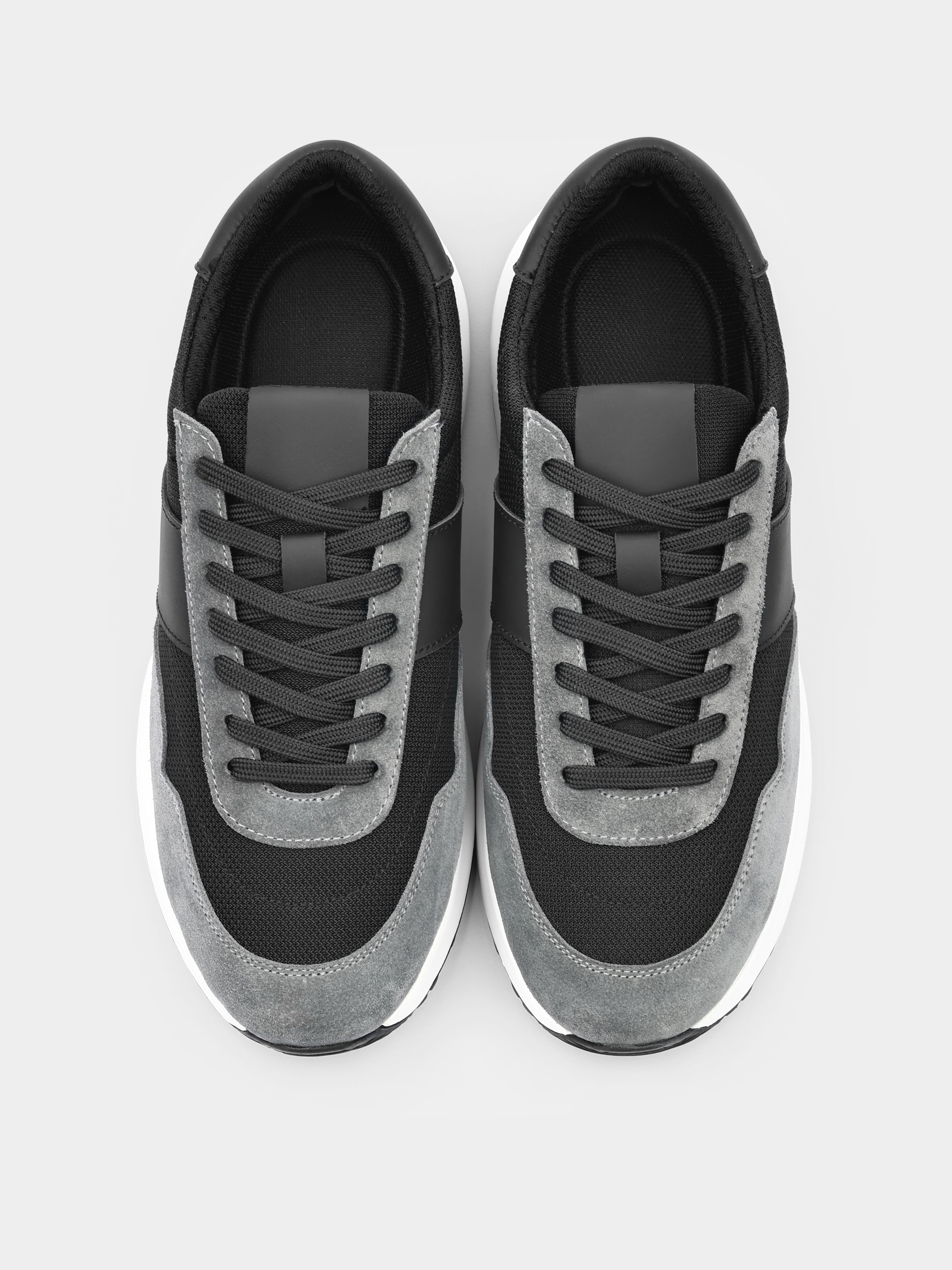 Szaro-Białe Zamszowe Sneakersy Lasciare