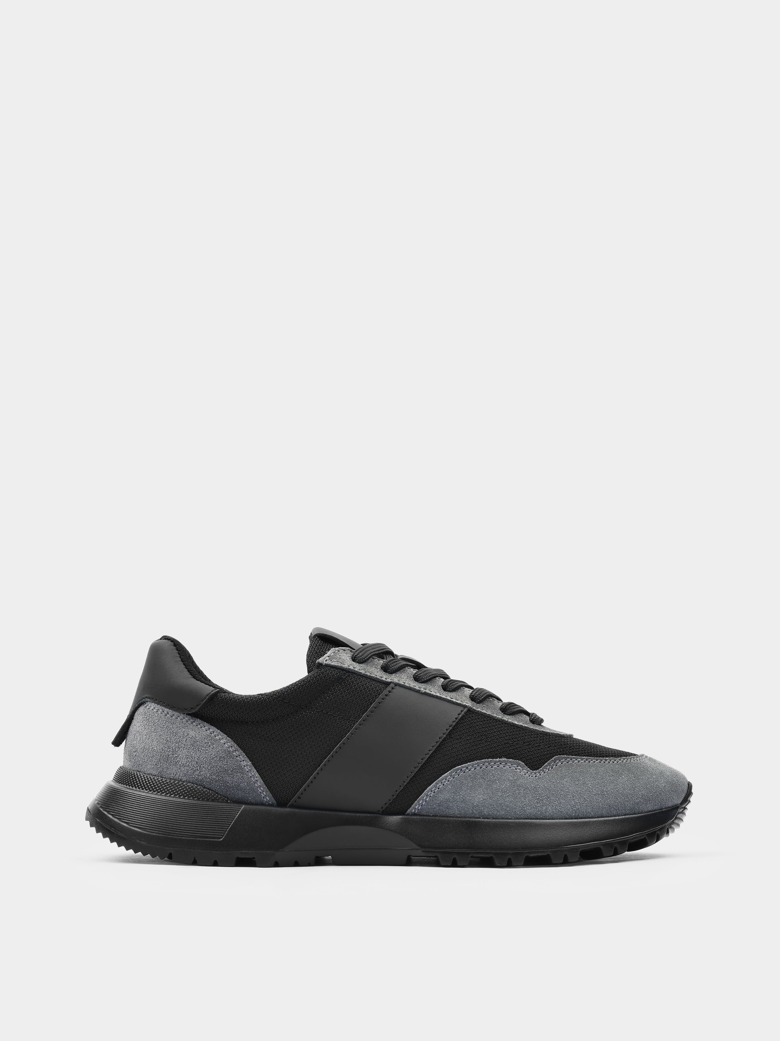 Szaro-Czarne Zamszowe Sneakersy Lasciare