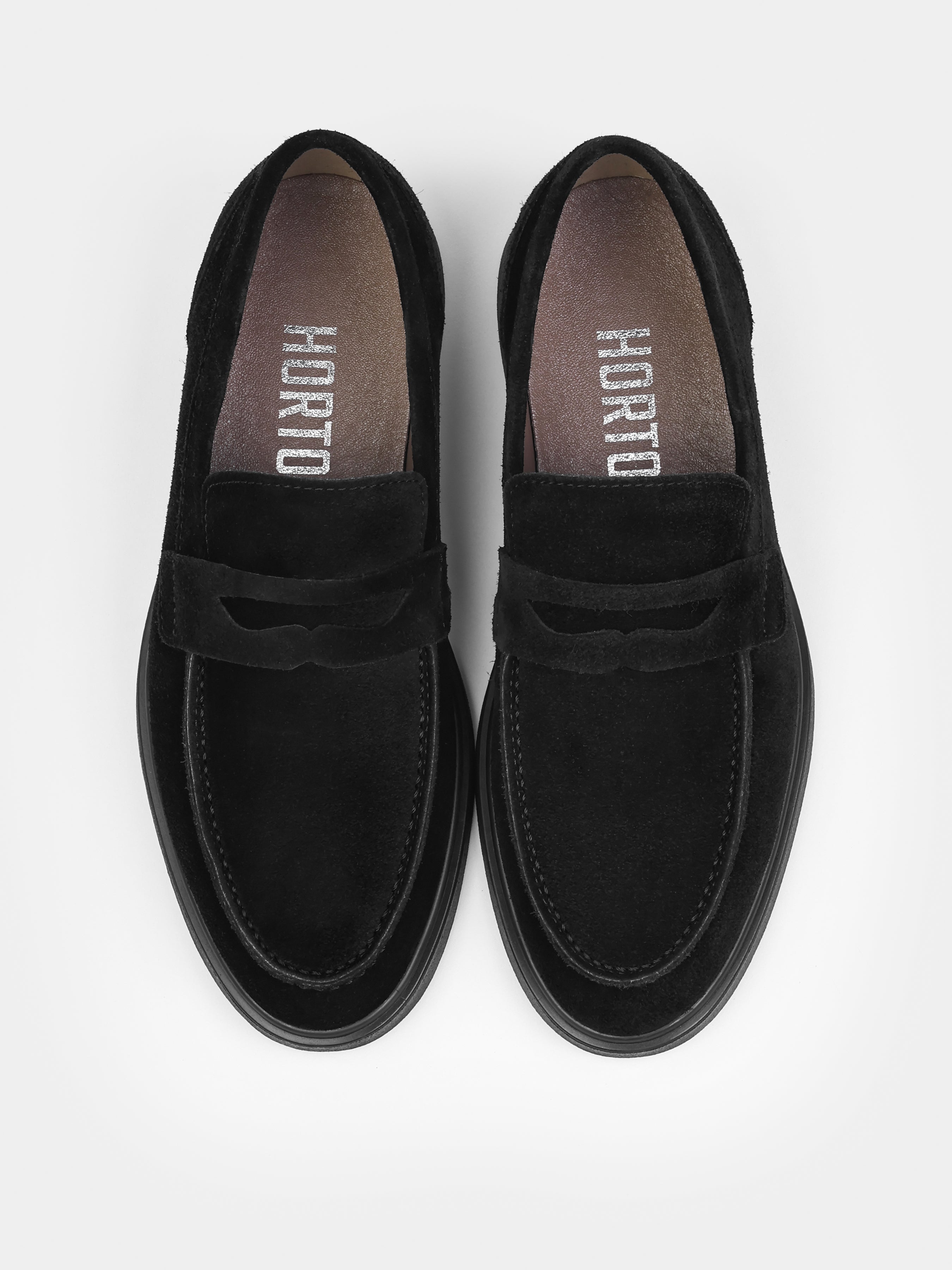 Czarne Zamszowe Loafersy Prospero