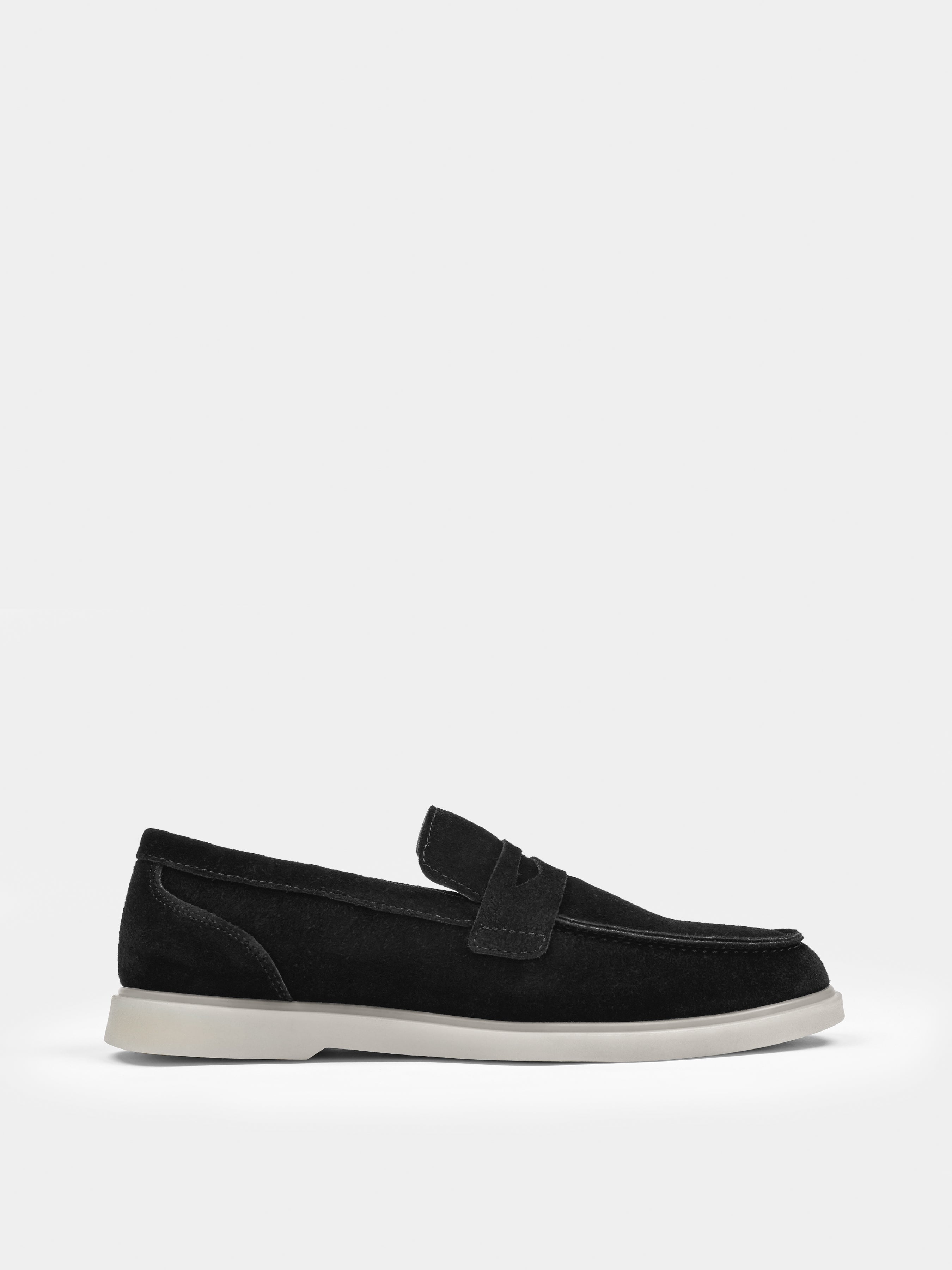 Czarno-Beżowe Zamszowe Loafersy Prospero