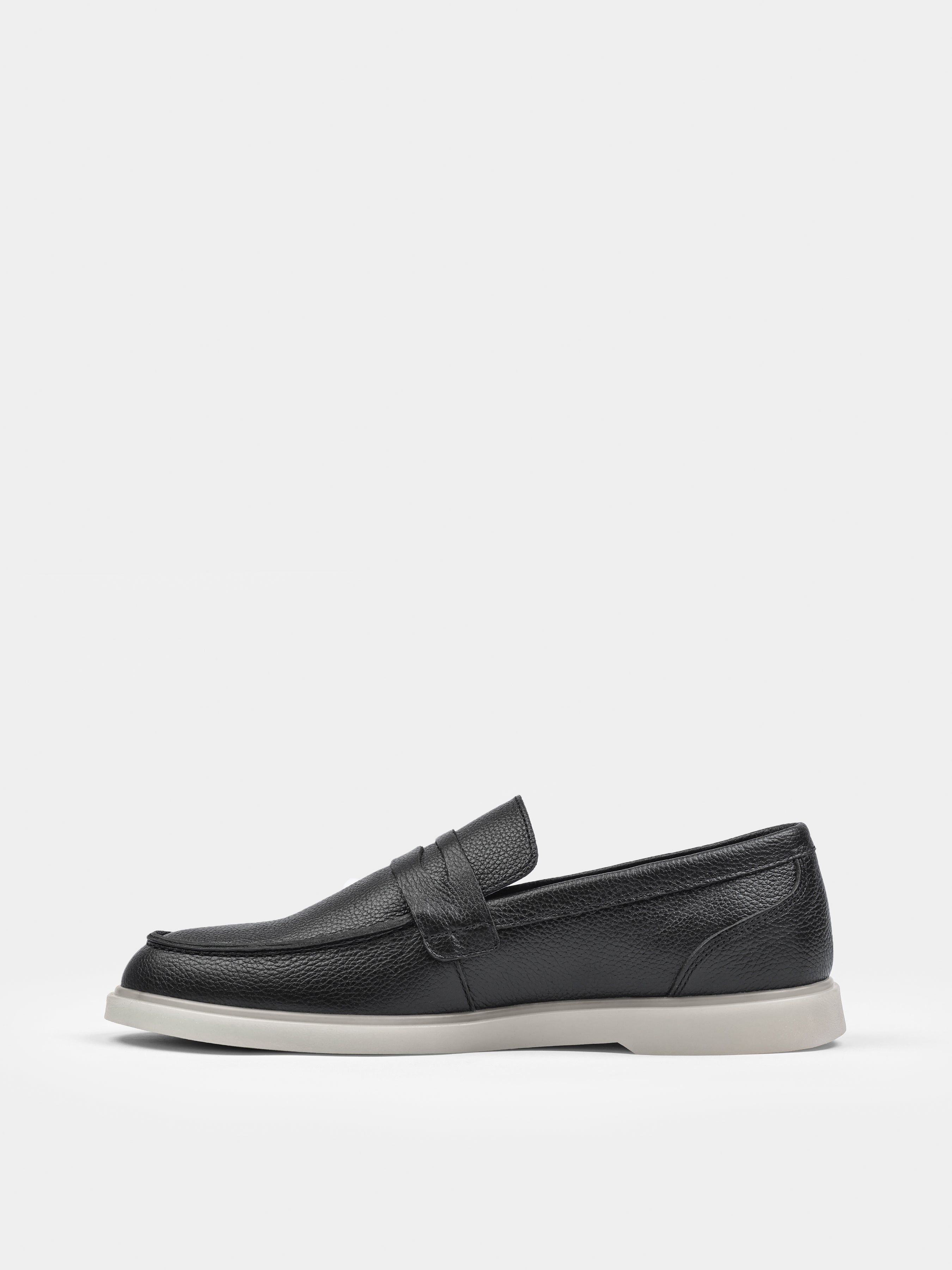 Czarno-Beżowe Skórzane Loafersy Prospero