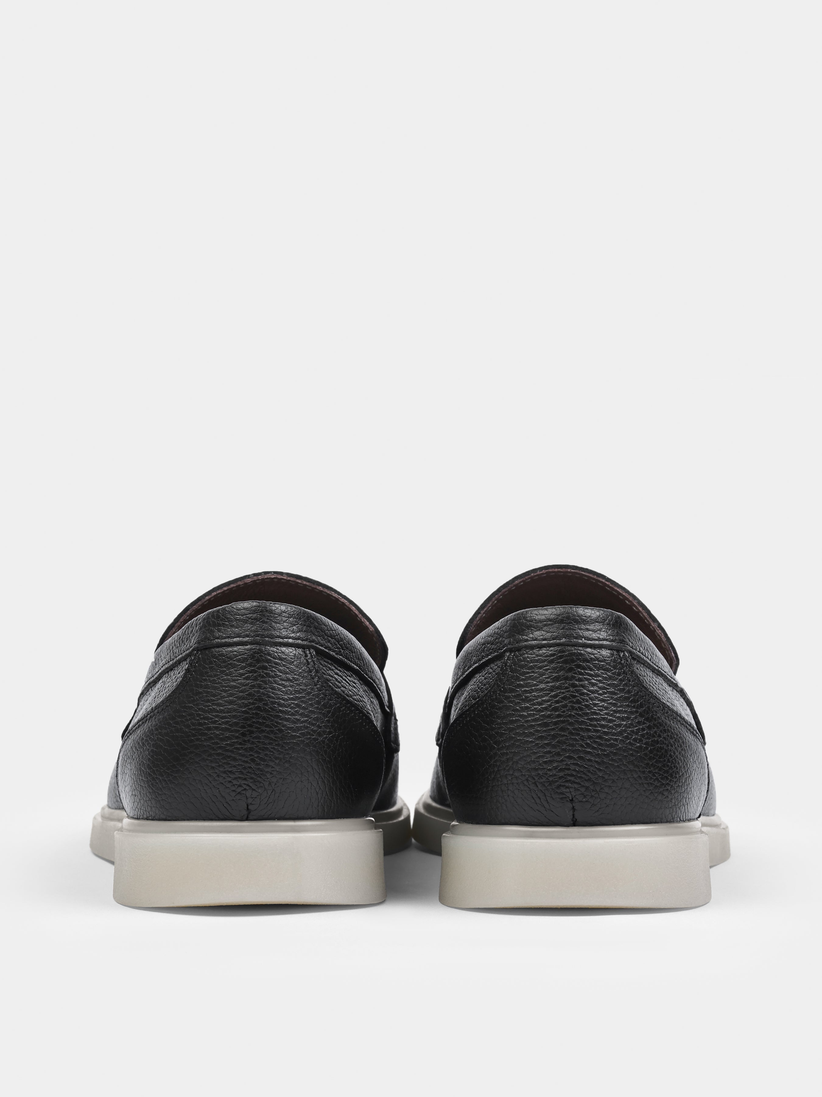 Czarno-Beżowe Skórzane Loafersy Prospero