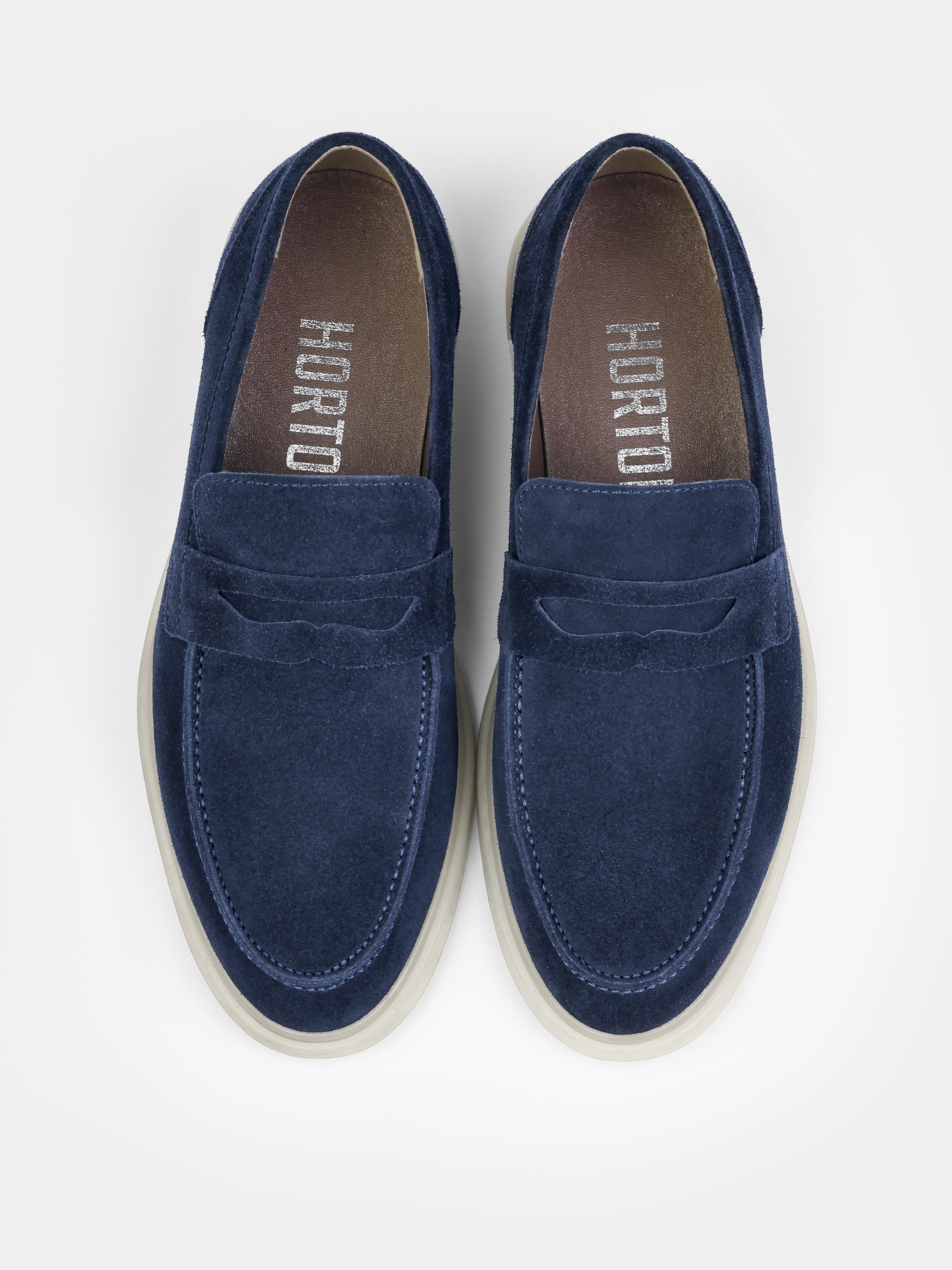 Granatowe Zamszowe Loafersy Prospero