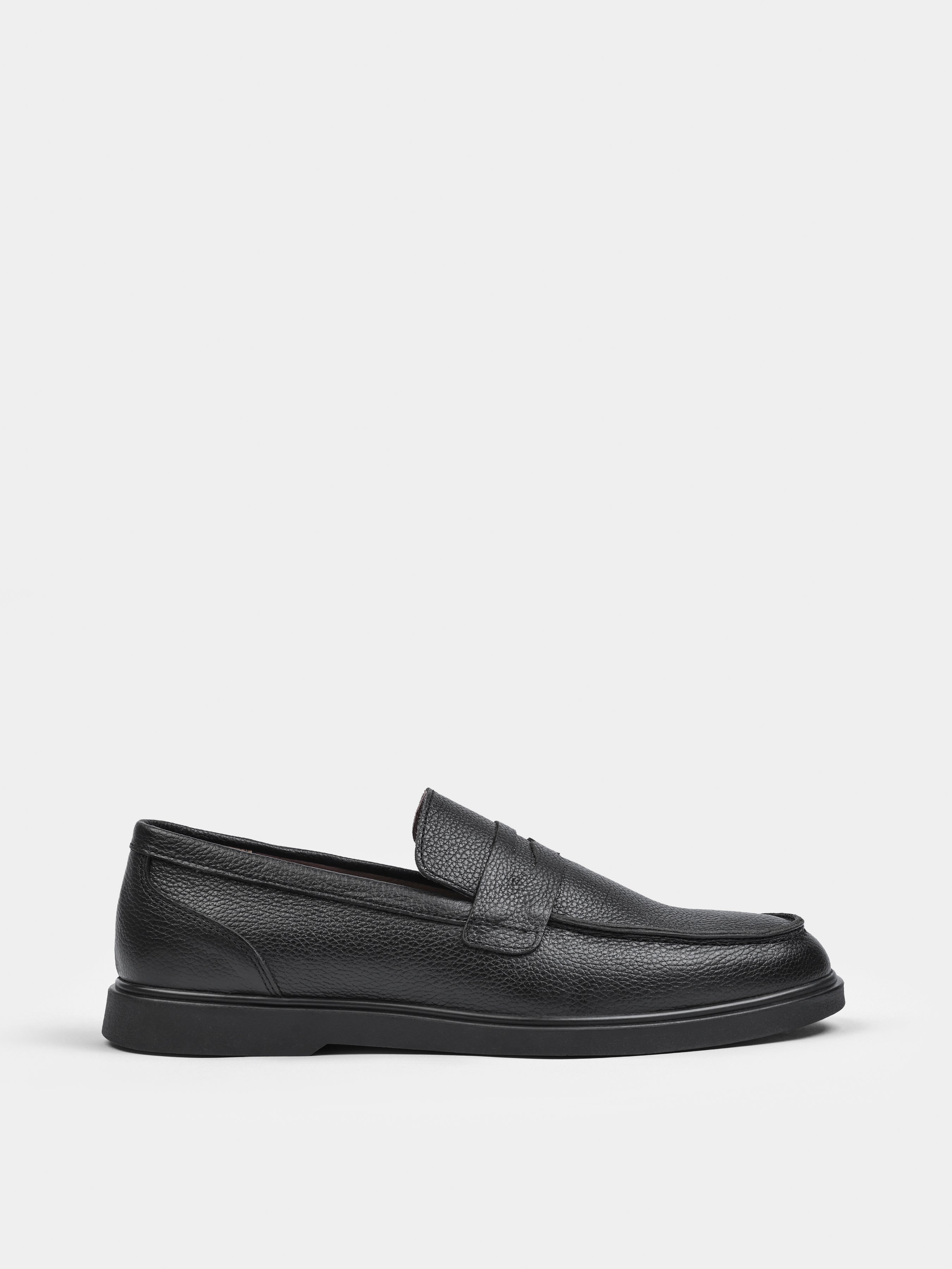 Czarne Skórzane Loafersy Prospero