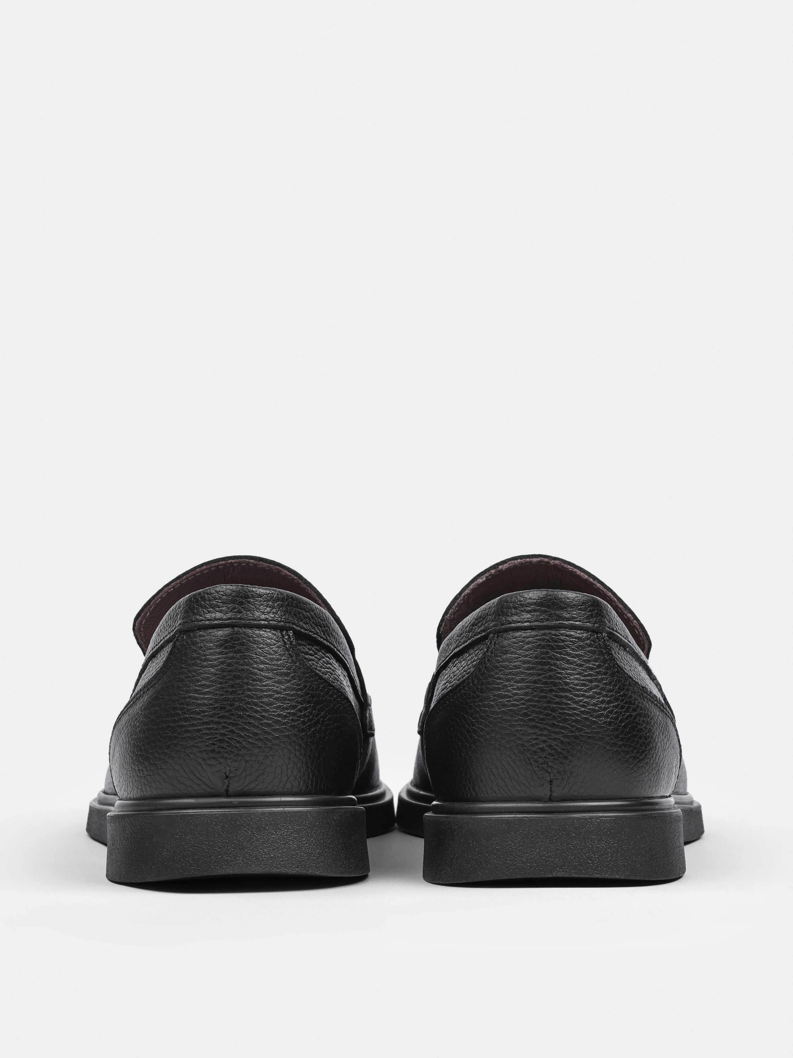 Czarne Skórzane Loafersy Prospero