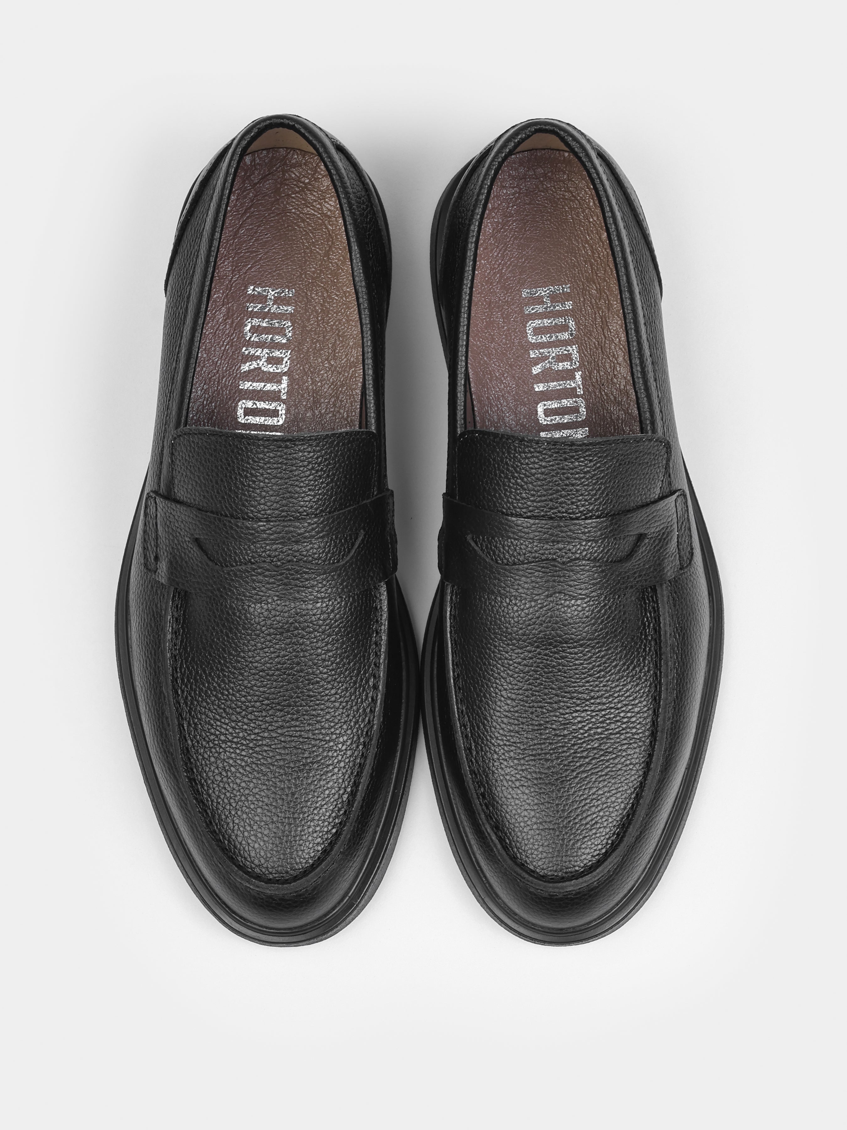 Czarne Skórzane Loafersy Prospero