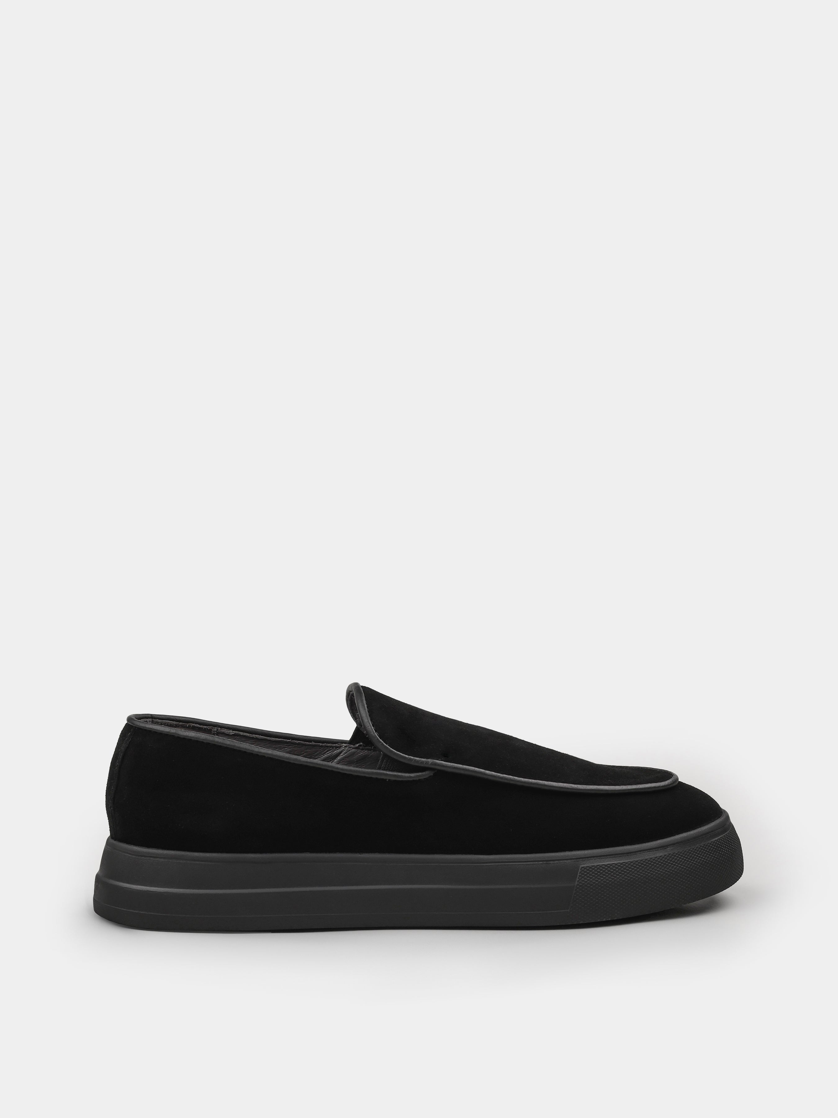 Czarne Zamszowe Loafersy Oscuro